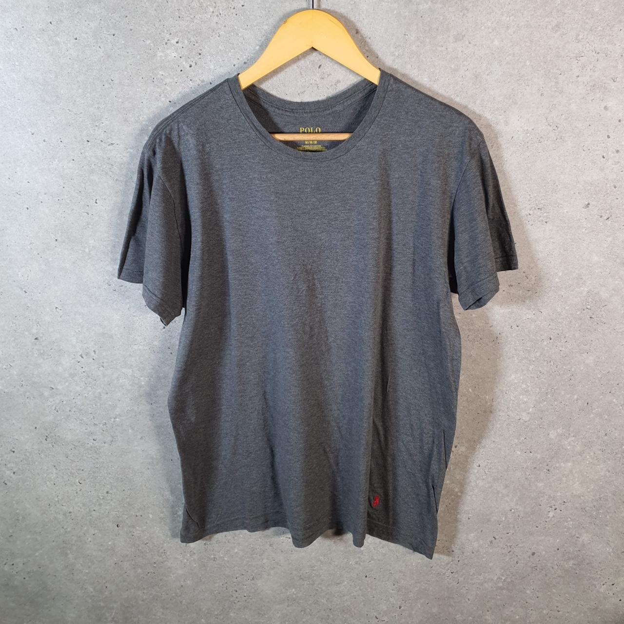 Vintage Ralph Lauren Polo T Shirt Men’s Medium Grey Embroidered Classic Fit Pony C9132