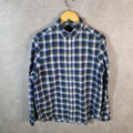 Vintage Ralph Lauren Button Down Shirt Womens XL Checkered Blue Classic Fit Pony