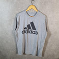 Vintage Adidas Golf T Shirt Men’s XL Grey Three Stripes Logo Athletic