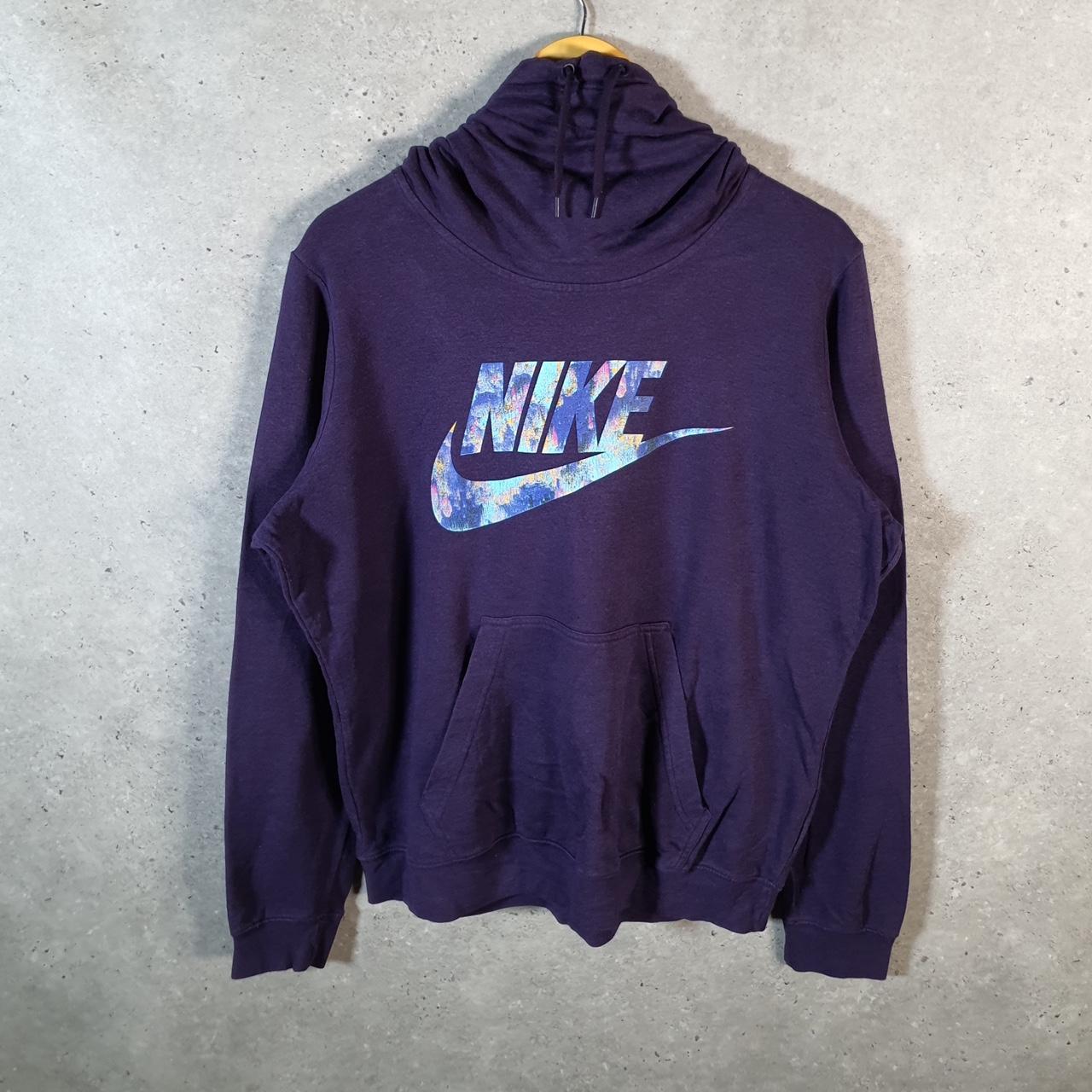 Vintage Nike Club Hoodie Womens XL Purple Swoosh Y2K Pullover Logo