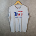 Vintage Under Armour Spellout T Shirt Shirt Men’s Large Grey Loose Sports Athletic