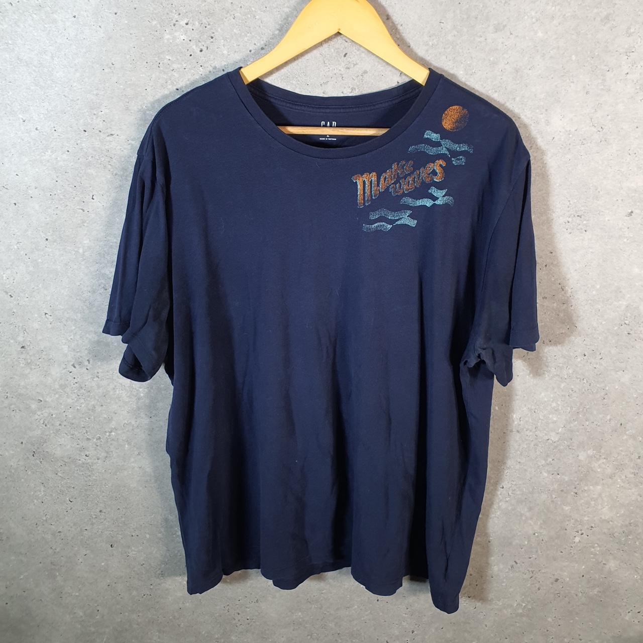 Vintage Gap Make Waves Surfing T Shirt Men’s XL Navy Blue Logo Classic Fit