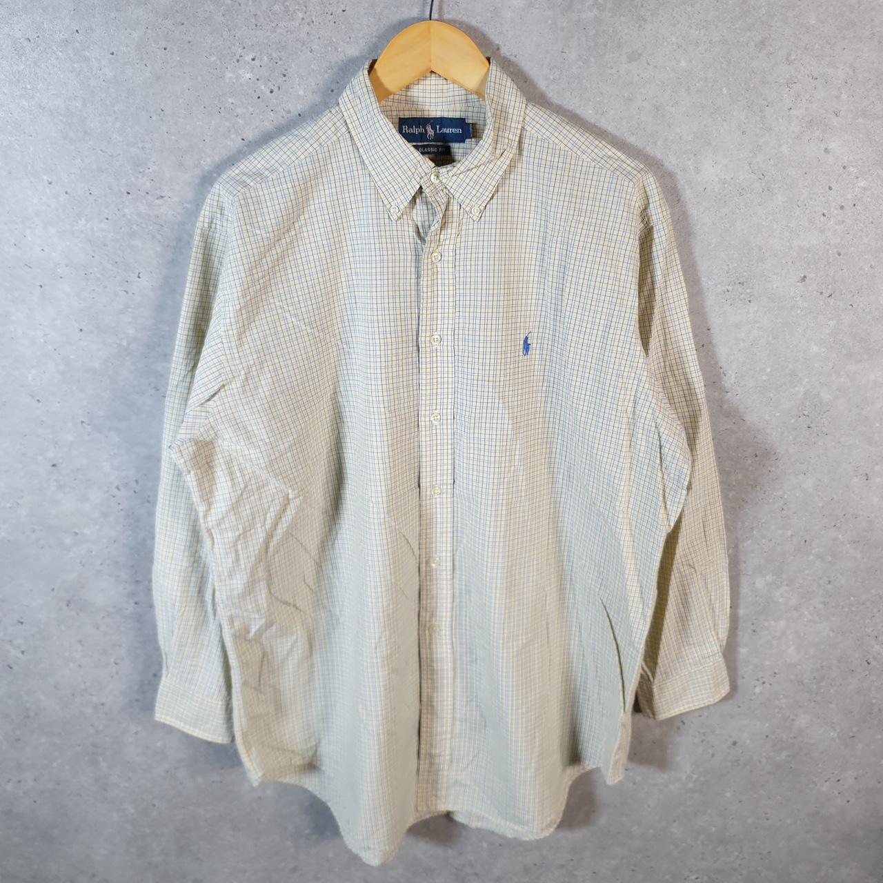 Vintage Ralph Lauren Button Down Shirt Men’s XL Classic Fit Checkered Pony Cotton