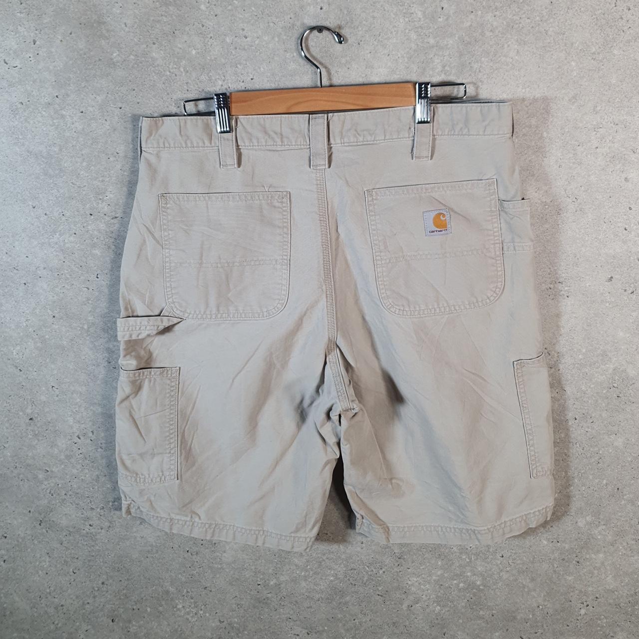 Vintage Carhartt Baggy Carpenter Shorts Jorts Cargo Men’s W36 Beige Original Fit Workwear Big Fish Vintage