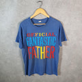 Vintage Fantastic Father 90s USA Single Stitch T Shirt Men’s Small Blue C9489