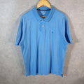Vintage Izod Polo Shirt Men’s Large Blue Custom Fit Embroidered Logo