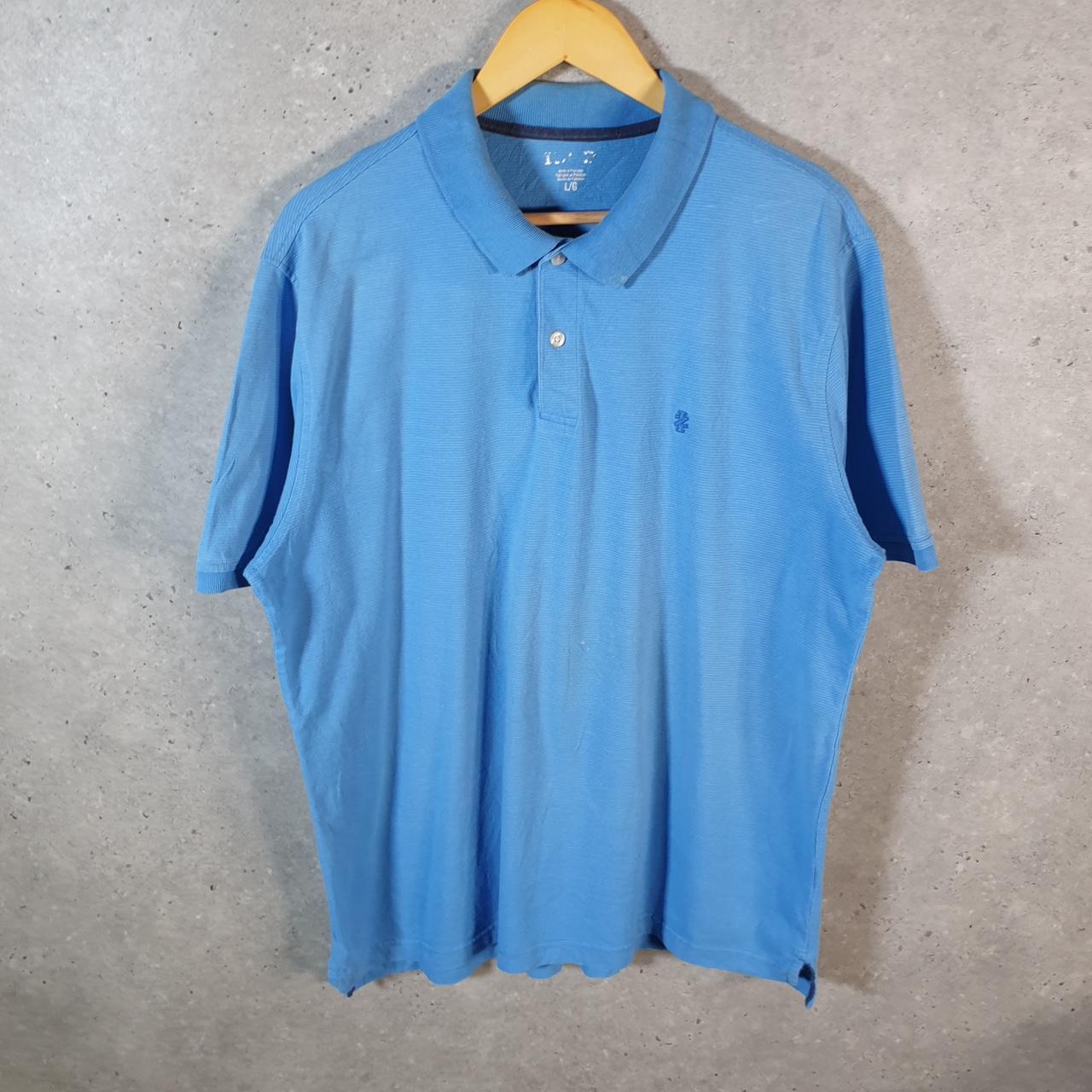 Vintage Izod Polo Shirt Men’s Large Blue Custom Fit Embroidered Logo