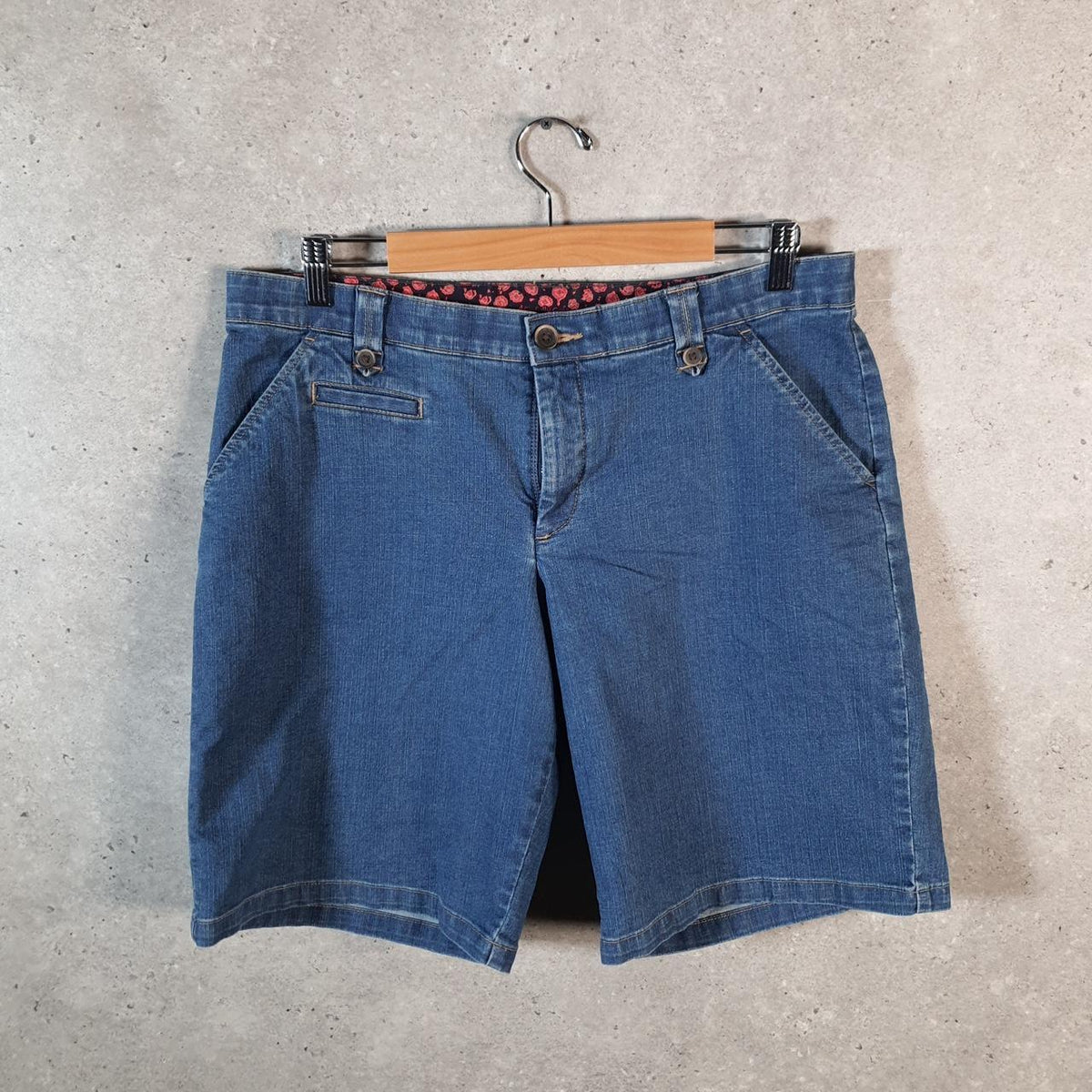 Vintage Lee Low Rise Baggy Shorts Jorts Cargo Womens W34 Blue Relaxed Denim A4578