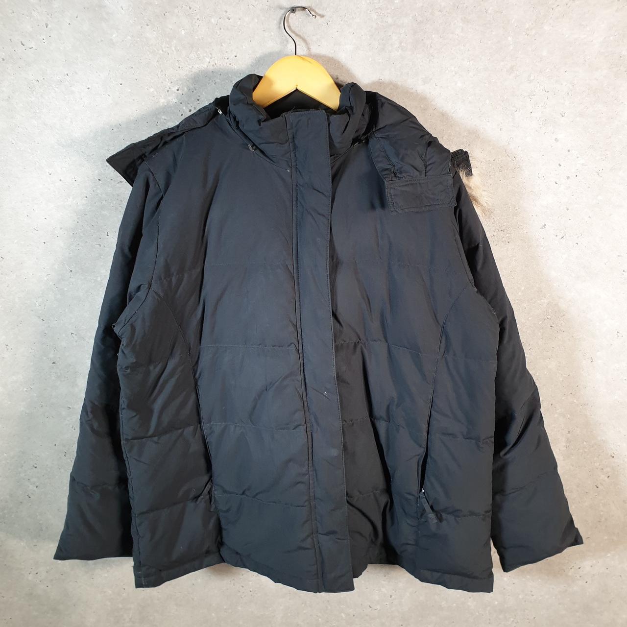 Vintage L.L. Bean Outdoors Parka Nylon Jacket Mens Medium Black Full Zip Waterproof