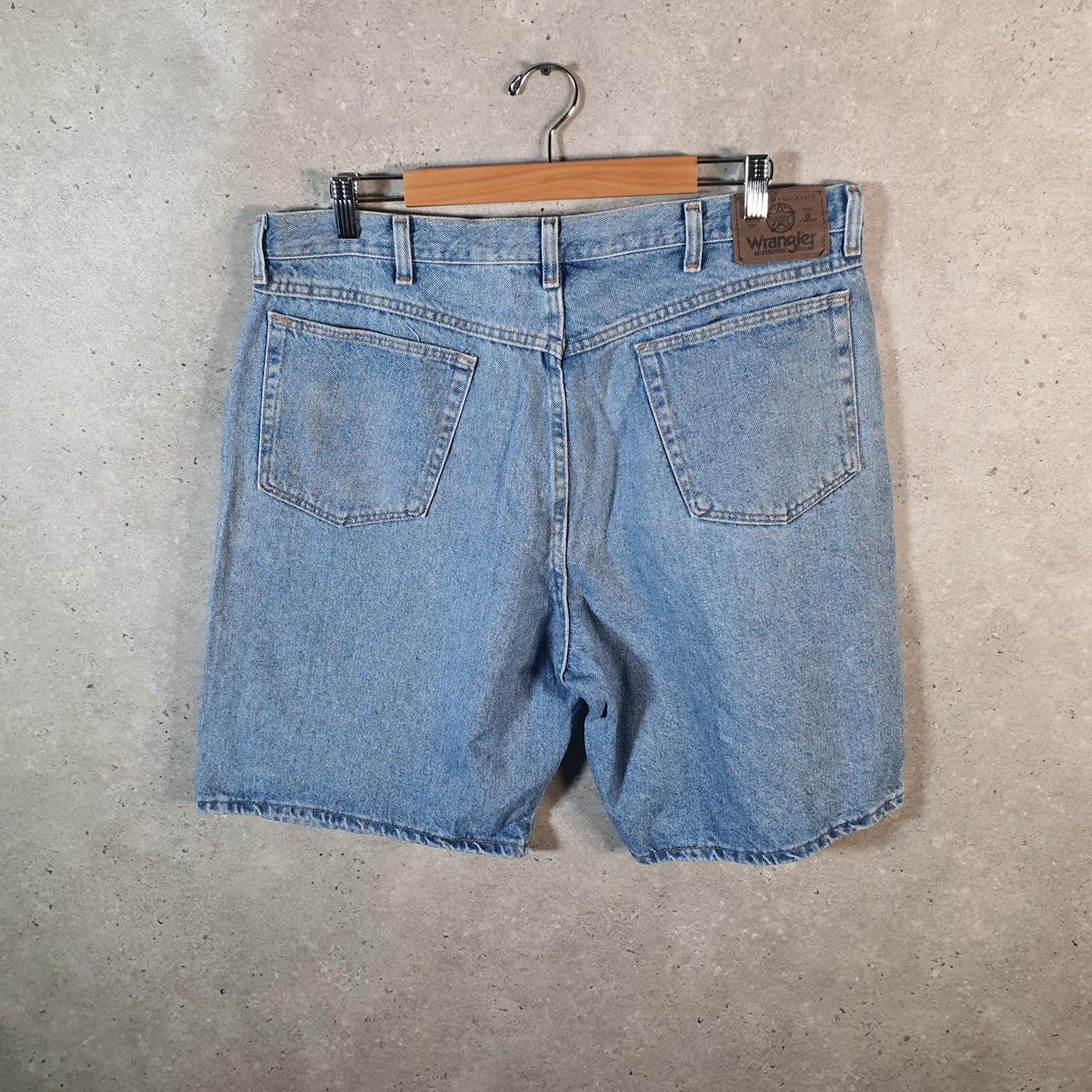 Vintage Wrangler Denim Shorts Jorts Cargo Men’s W36 Relaxed Blue Baggy Cotton