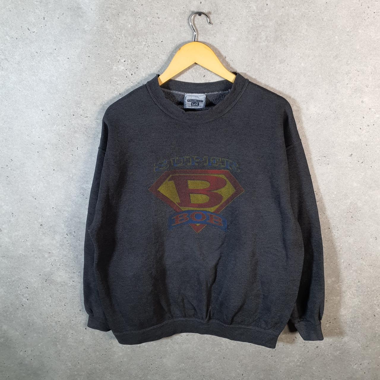 Vintage Lee Heavyweight Sweatshirt Men’s Large Grey USA Super Bob Embroidered