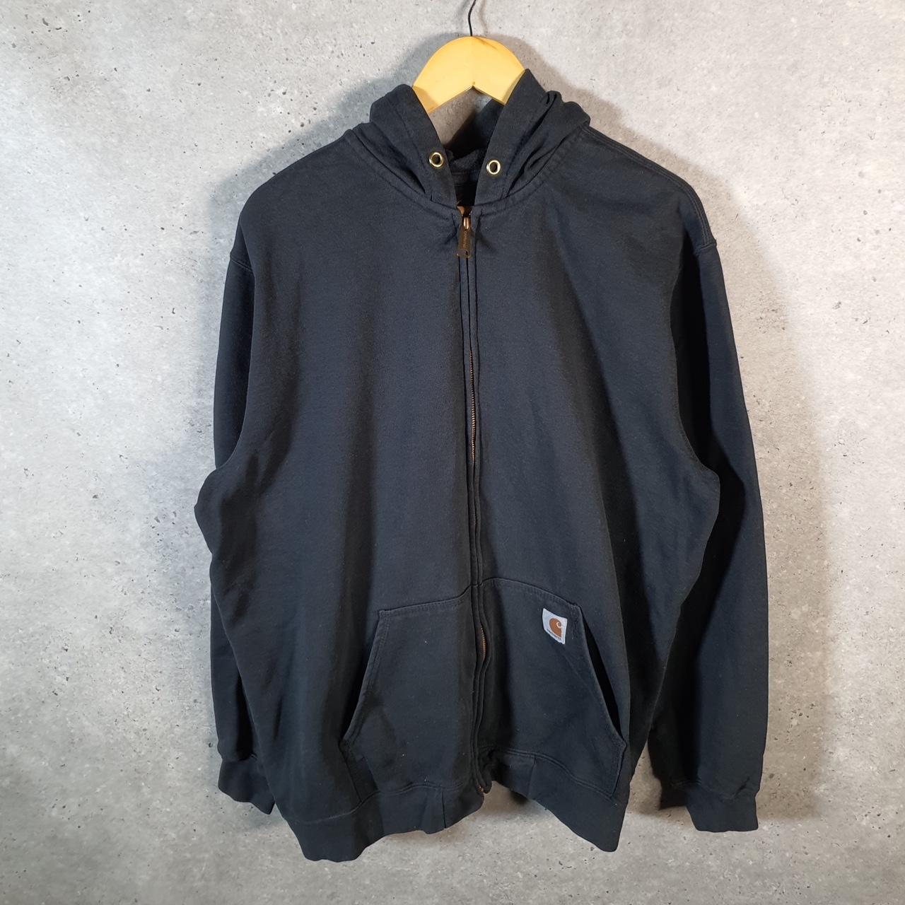 Vintage Carhartt Hoodie Mens XL Black Full Zip USA Original Fit