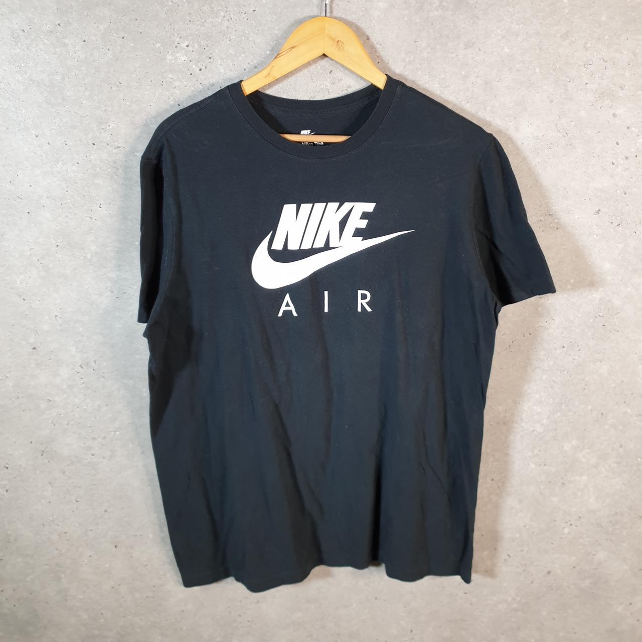 Vintage Nike Air T Shirt Men’s Large Black Printed Single Swoosh Logo Athletic C8241