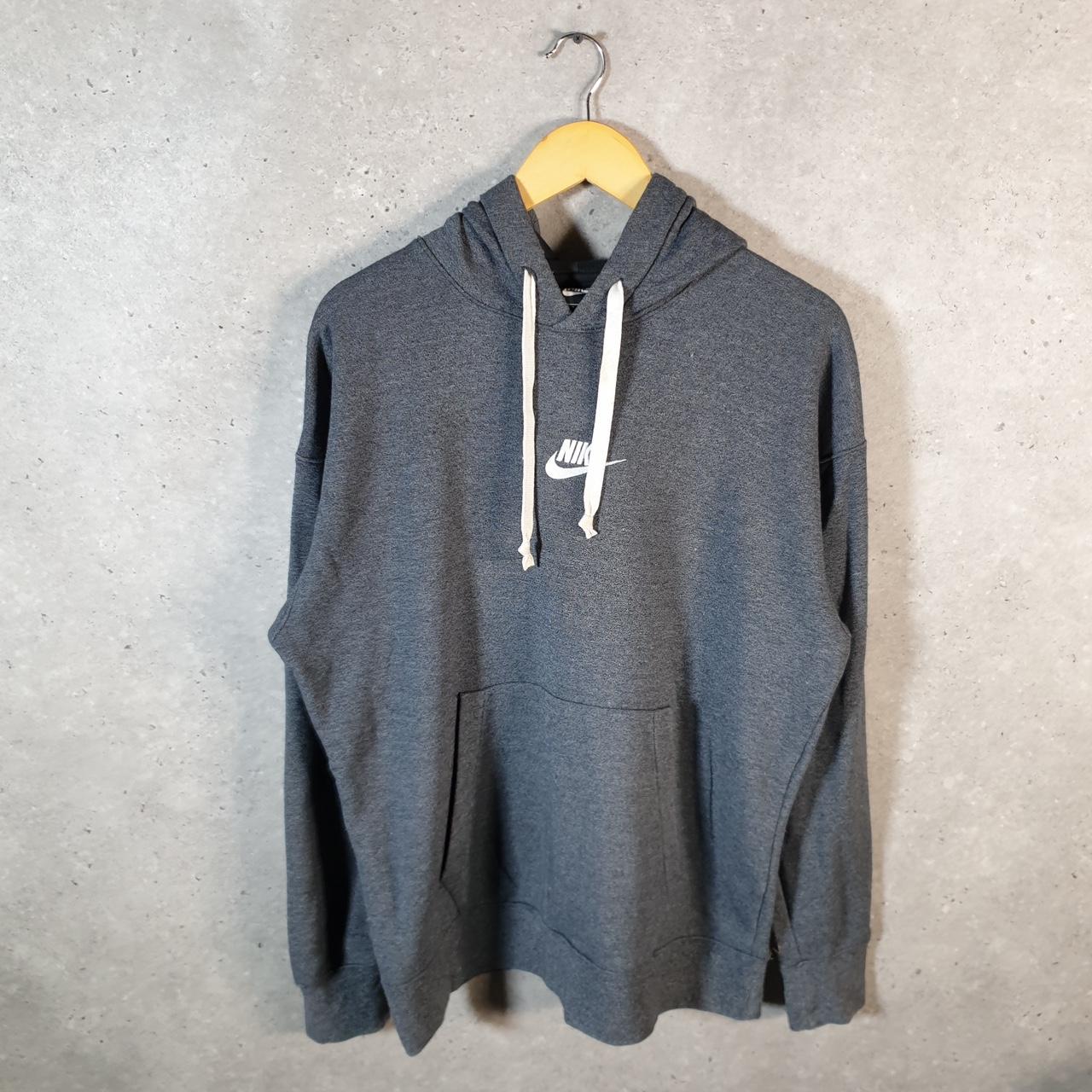 Vintage Nike Club Embroidered Hoodie Men’s Medium Grey Swoosh Y2K Pullover