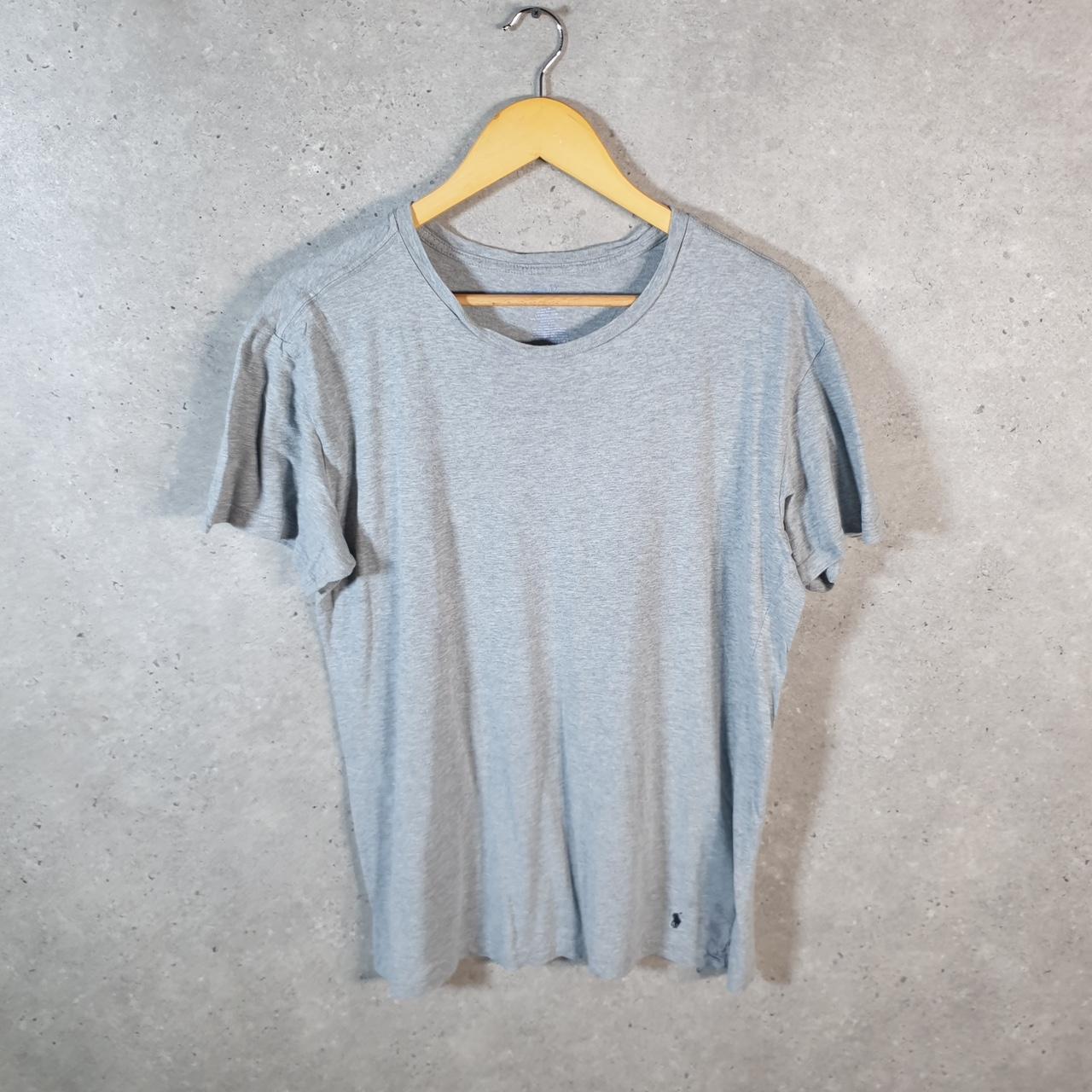 Vintage Ralph Lauren Polo T Shirt Men’s Large Grey Embroidered Slim Fit Pony C9167