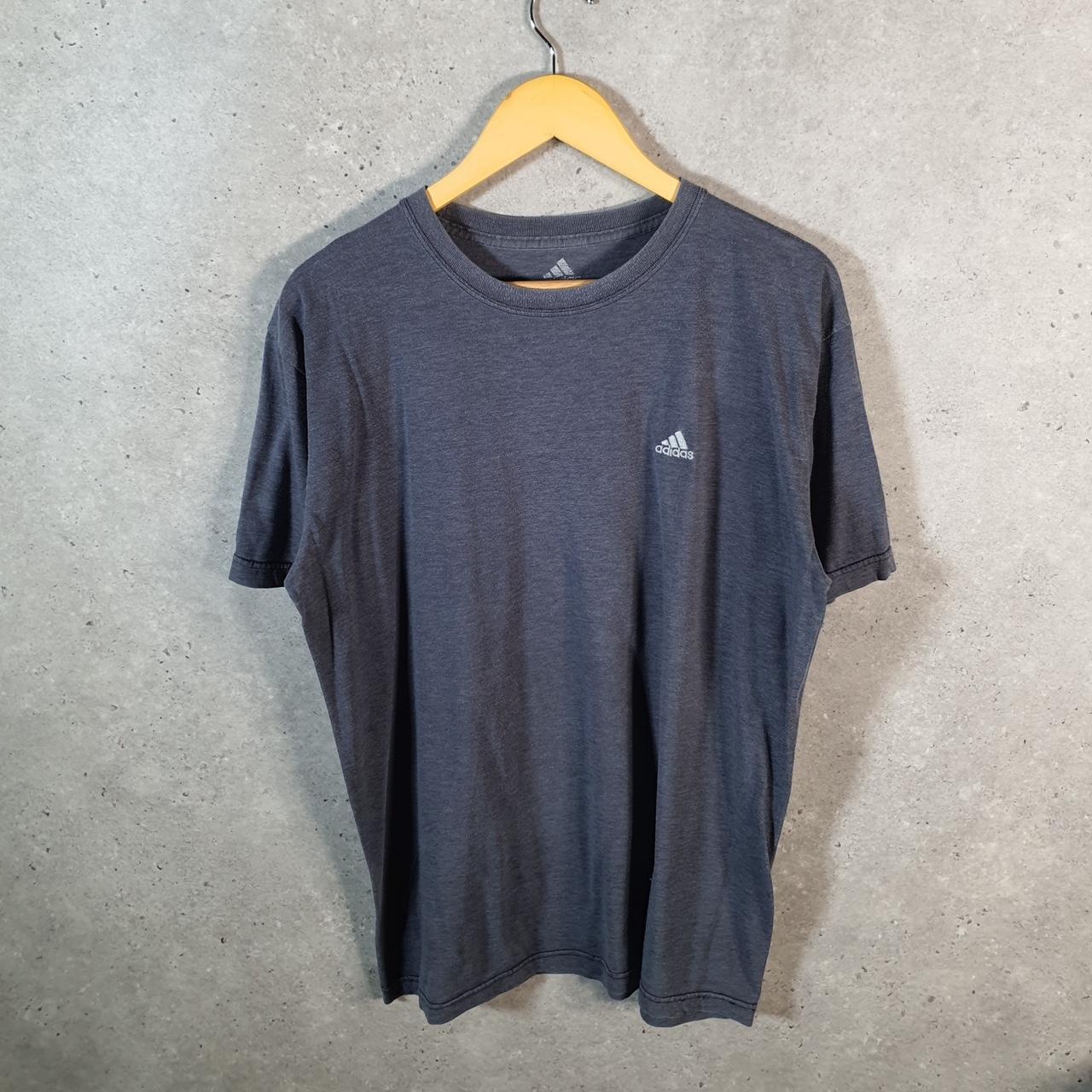 Vintage Adidas T Shirt Men’s Medium Grey Three Stripes Logo Athletic