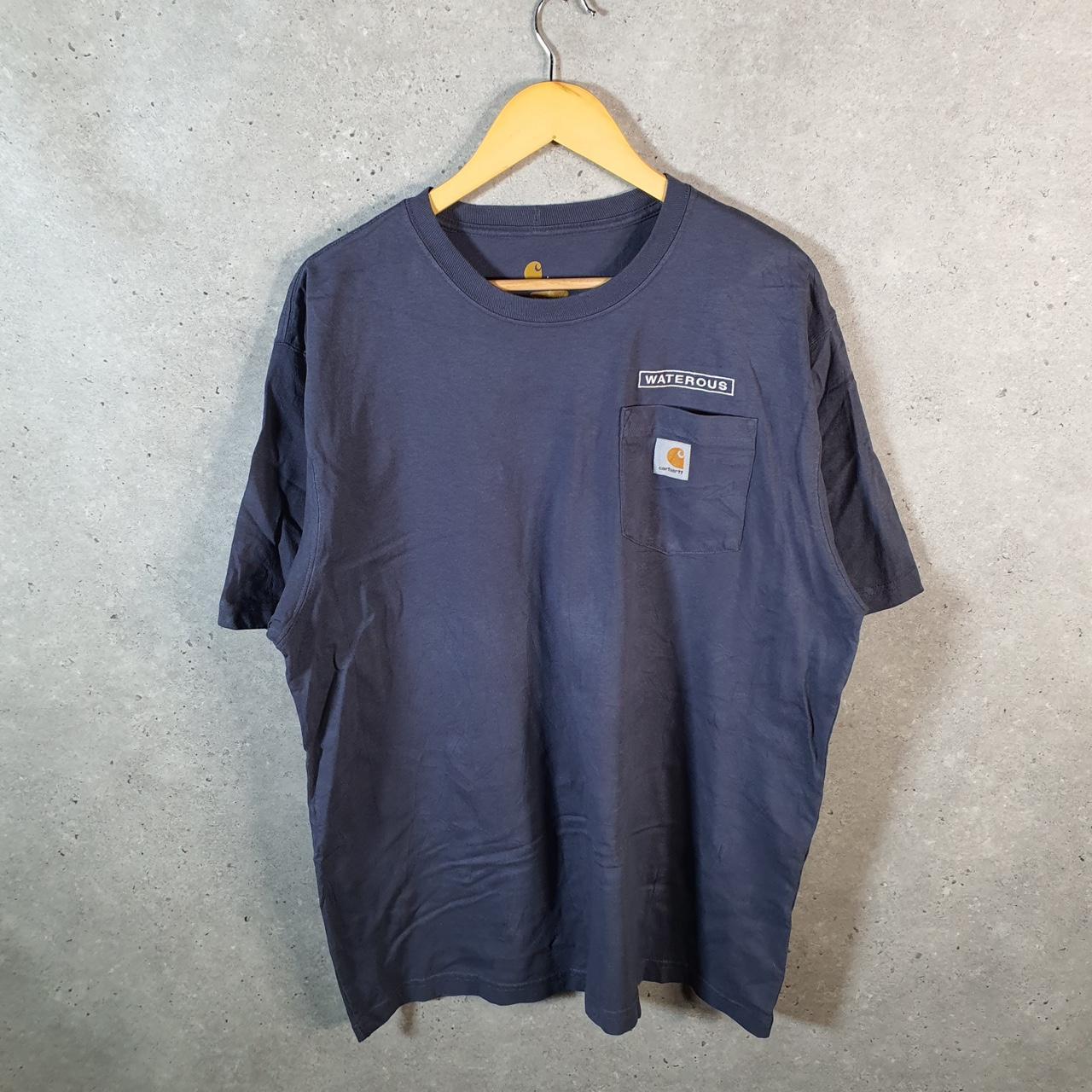 Vintage Carhartt Pocket T Shirt Men’s Large Navy Blue Workwear Chore Utility Original Fit