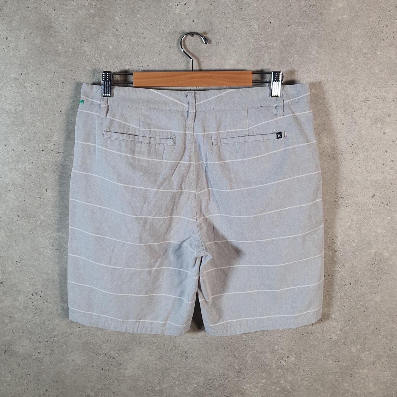 Vintage Hurley Chino Shorts Jorts Cargo Men’s W32 Grey Striped Baggy Cotton A4325