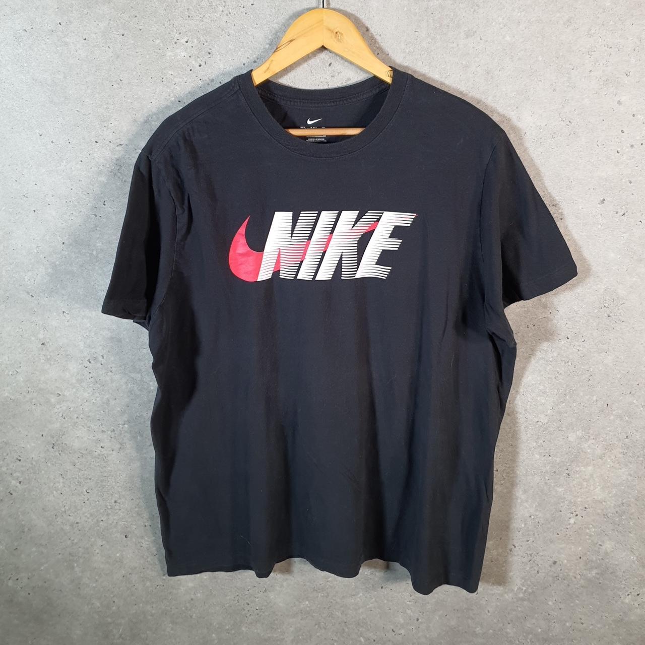 Vintage Nike Spellout T Shirt Men’s XL Black Printed Single Swoosh Logo Athletic Big Fish Vintage