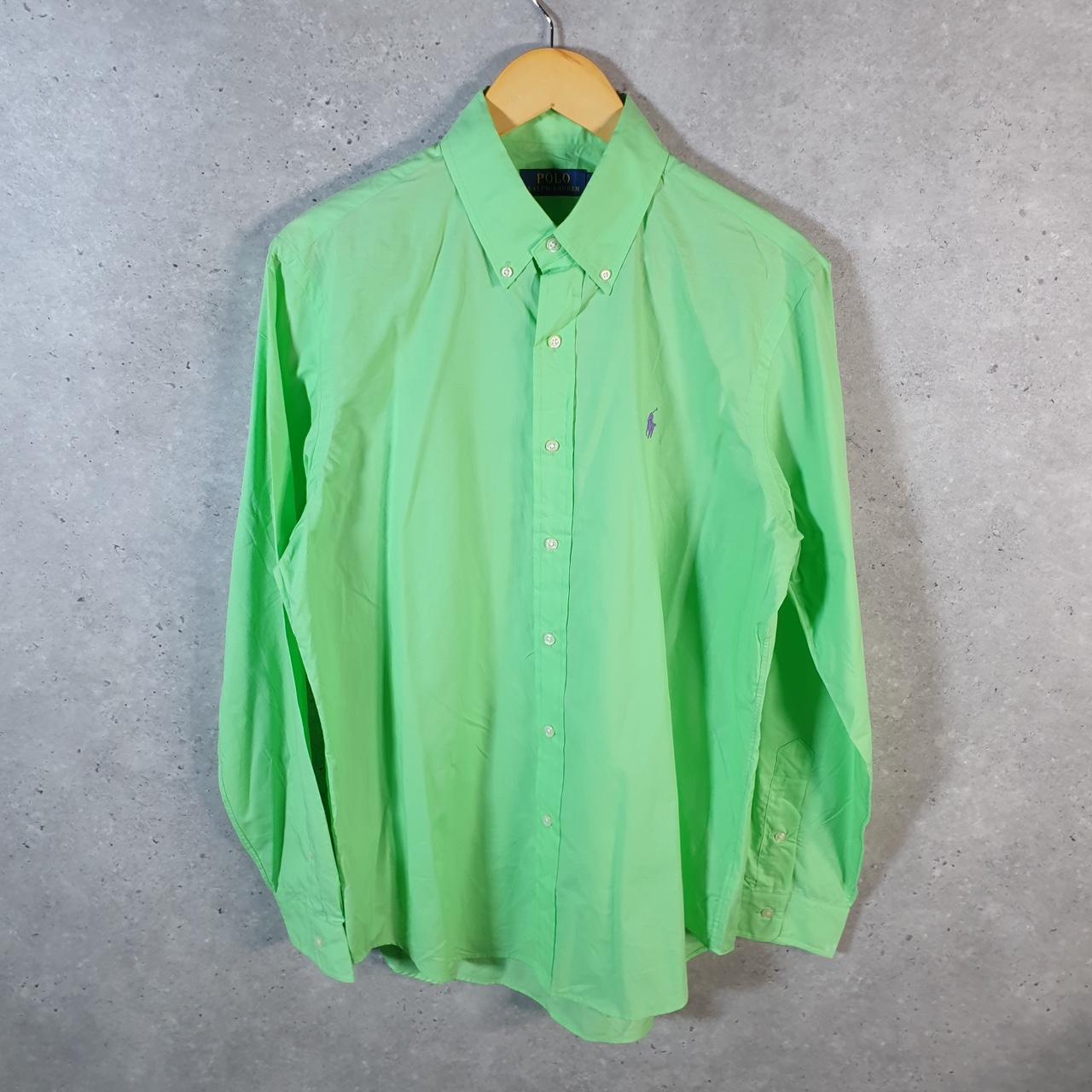 Vintage Ralph Lauren Button Down Shirt Men’s Medium Green Classic Fit Pony Cotton