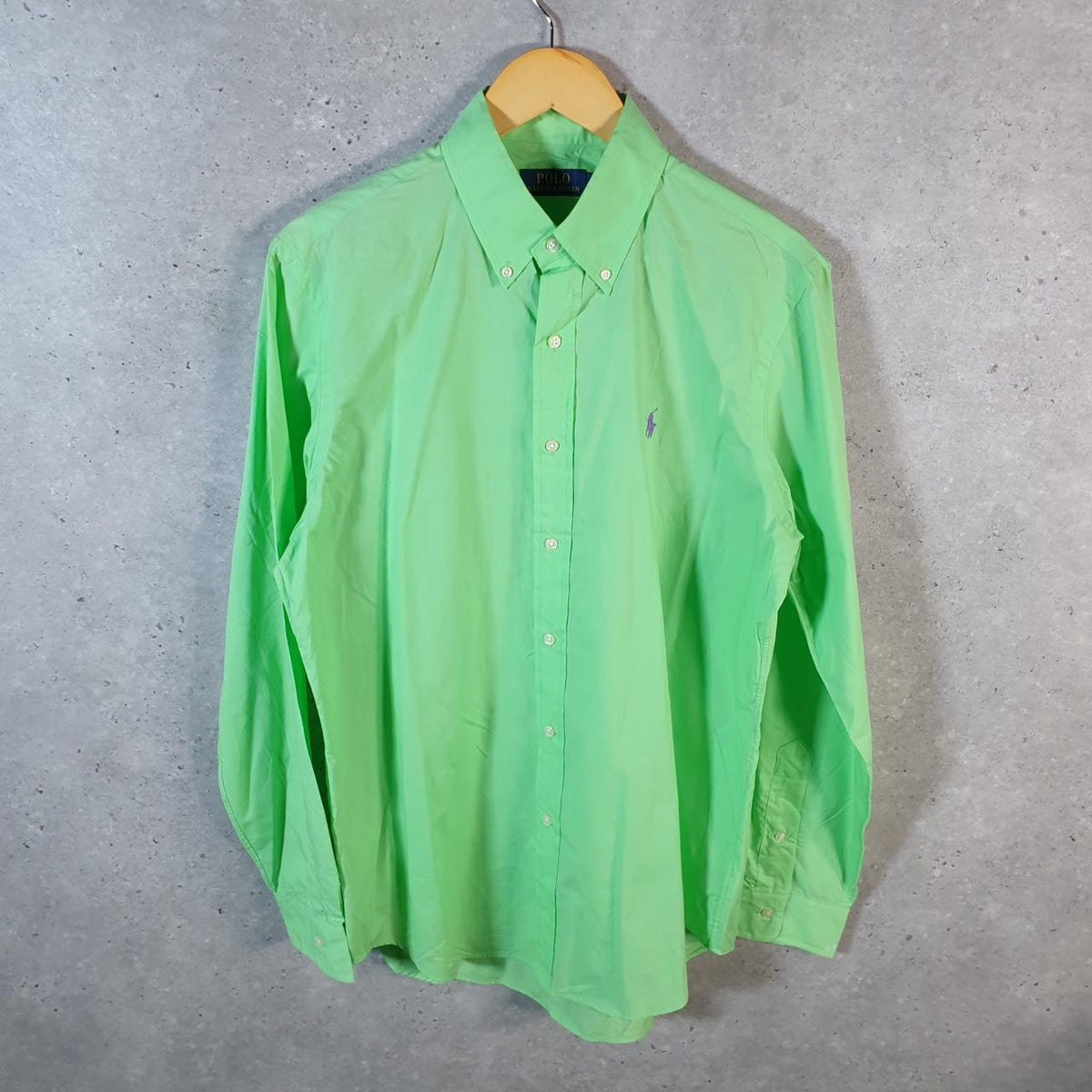 Vintage Ralph Lauren Button Down Shirt Men’s Medium Green Classic Fit Pony Cotton