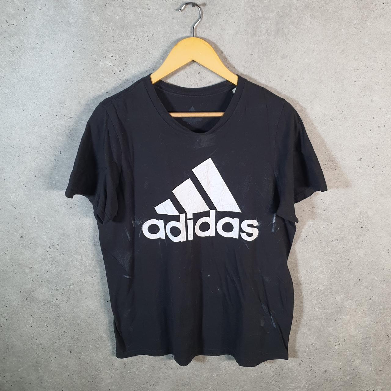 Vintage Adidas Amplifier T Shirt Shirt Men’s Medium Black Three Stripes Logo Athletic C9730