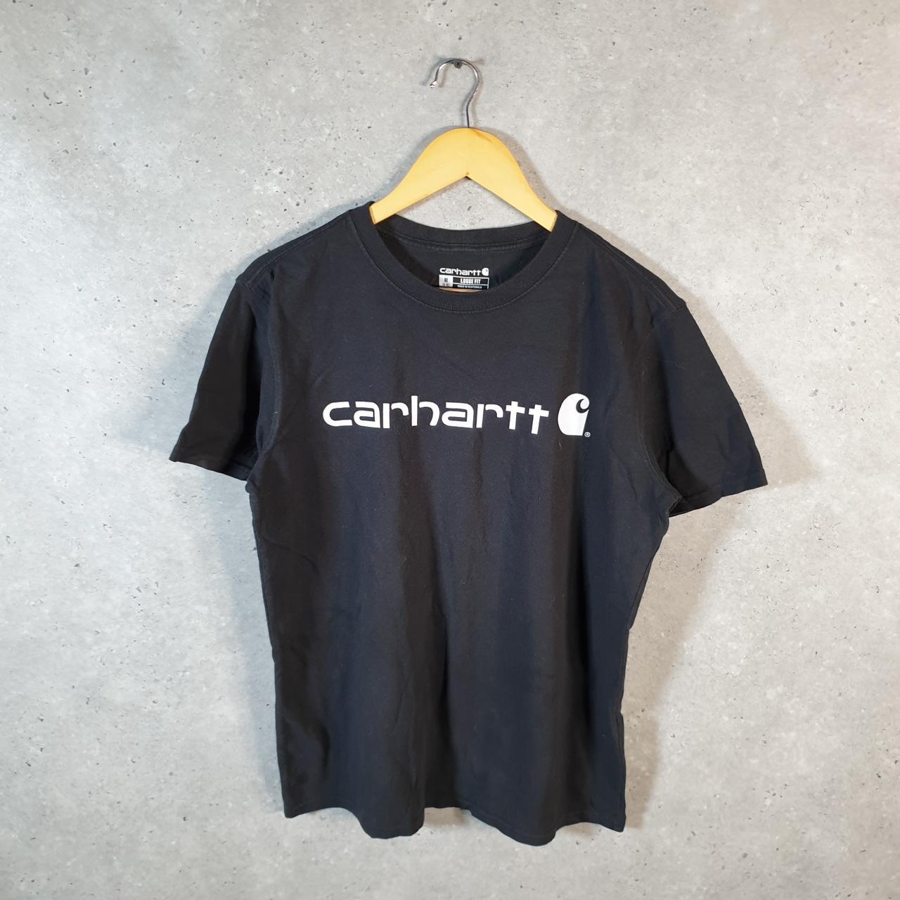 Vintage Carhartt Pocket T Shirt Womens Medium Black Workwear Chore Utility Loose Fit
