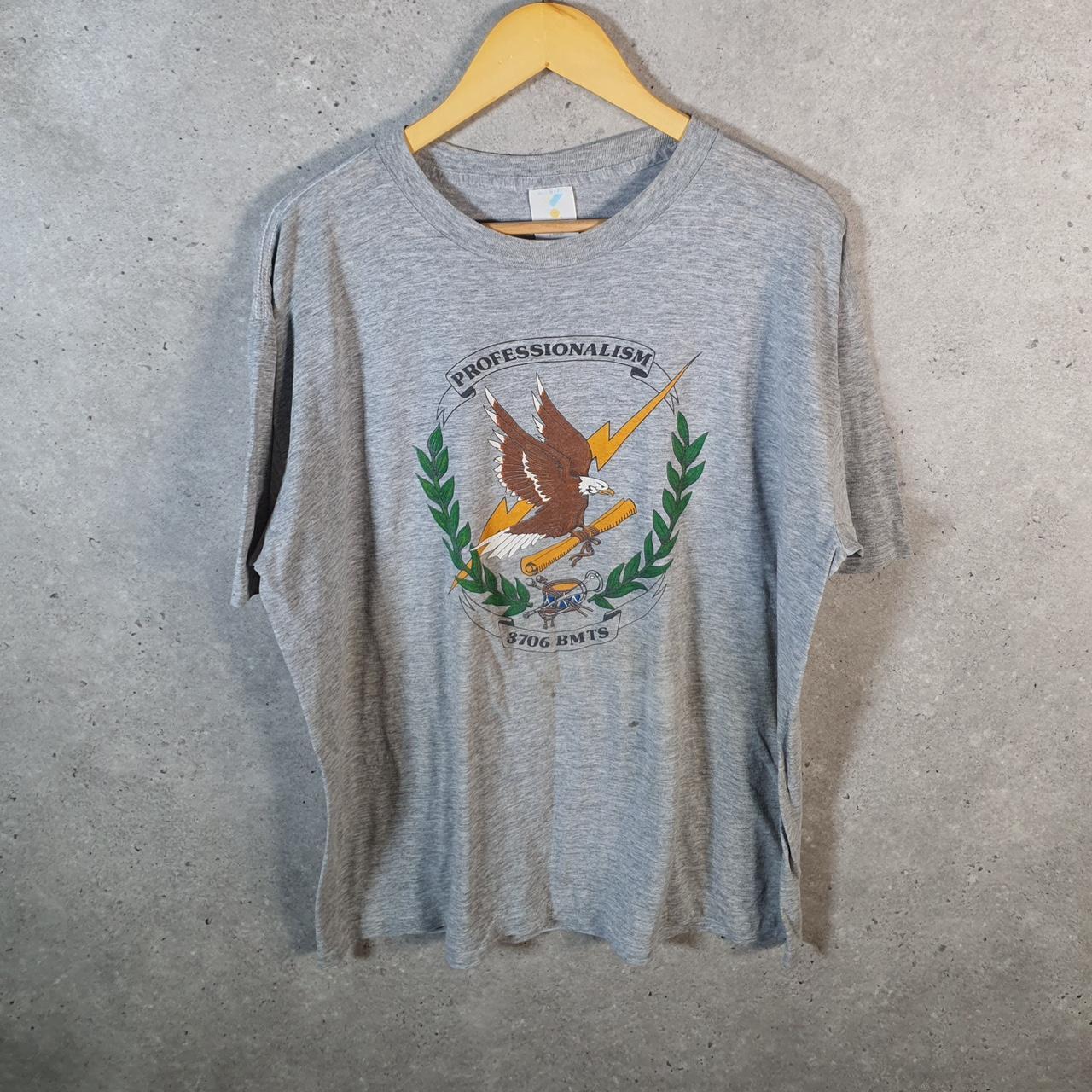 Vintage Jostens 3706 BMTS Eagle 90s Graphic USA Single Stitch T Shirt Men’s XL Grey