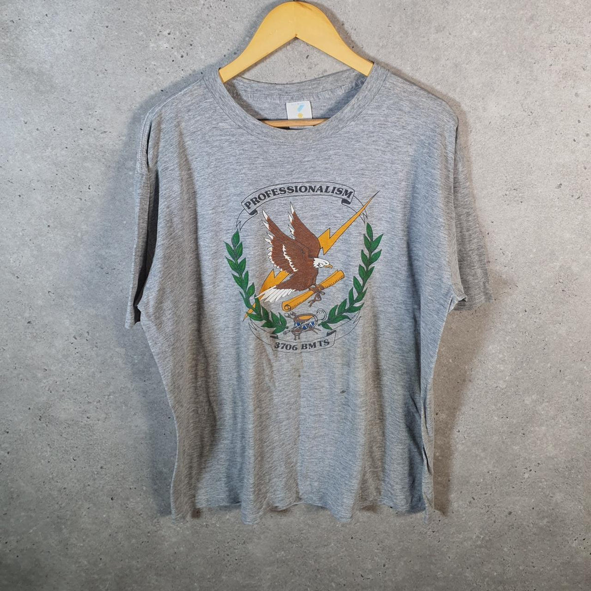 Vintage Jostens 3706 BMTS Eagle 90s Graphic USA Single Stitch T Shirt Men’s XL Grey