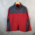 Vintage Starter Fleece Sweatshirt Jacket Mens XL Red Full Zip Embroidered Logo