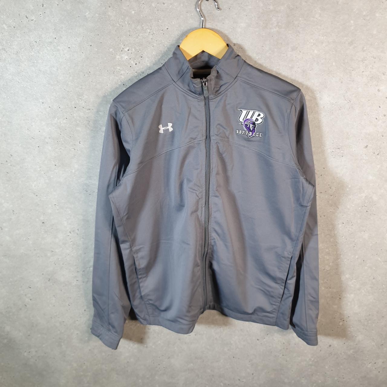Vintage Under Armour Windbreaker Track Jacket Mens M Grey USA Full Zip