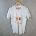 Vintage Hanes Bird Flowers 90s USA Single Stitch T Shirt Men’s Medium White C8963