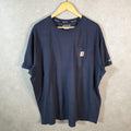 Vintage Carhartt Pocket T Shirt Men’s 2XL Navy Blue Workwear Chore Utility Relaxed Fit C9298