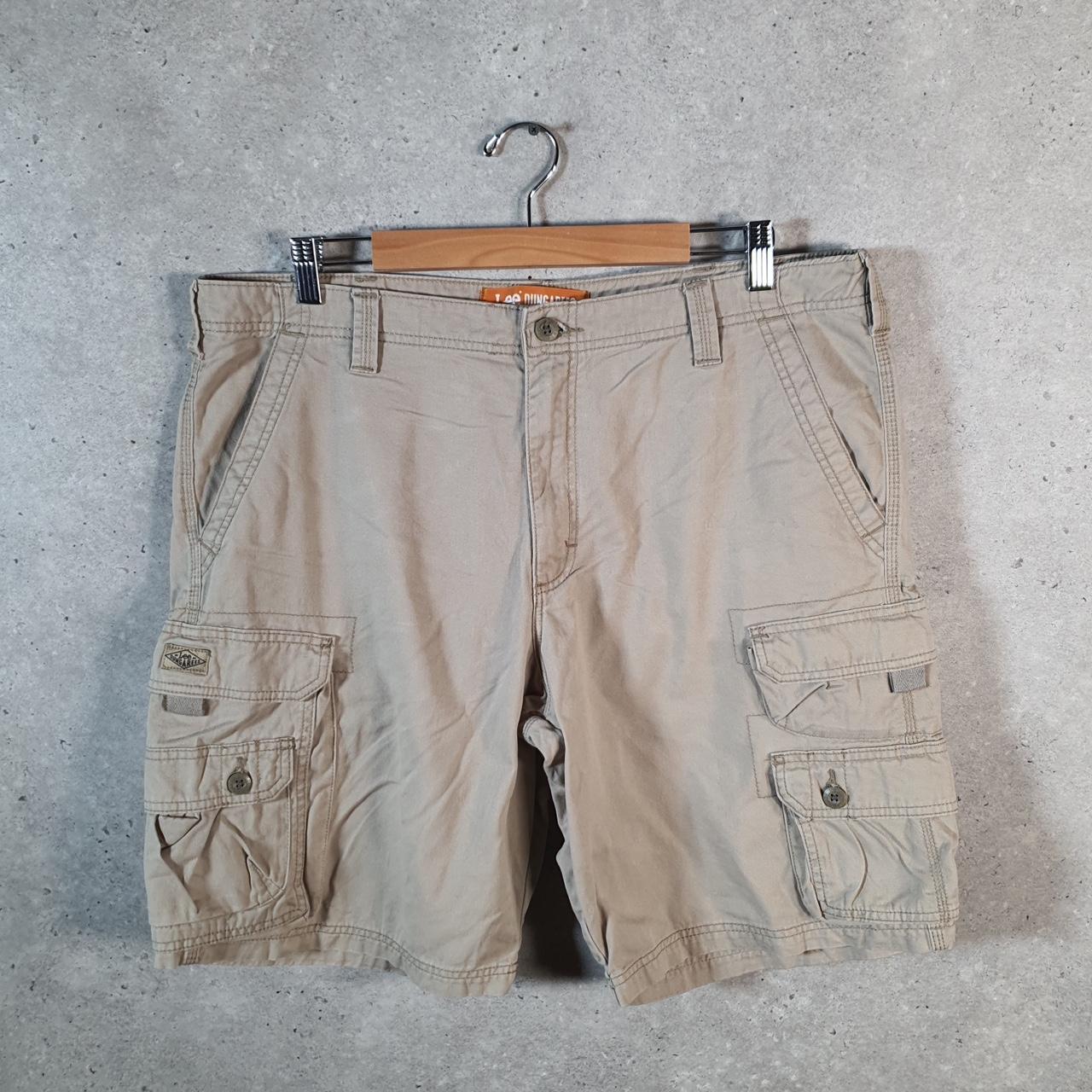Vintage Lee Chino Shorts Jorts Cargo Mens W38 Brown Baggy Cotton A4430