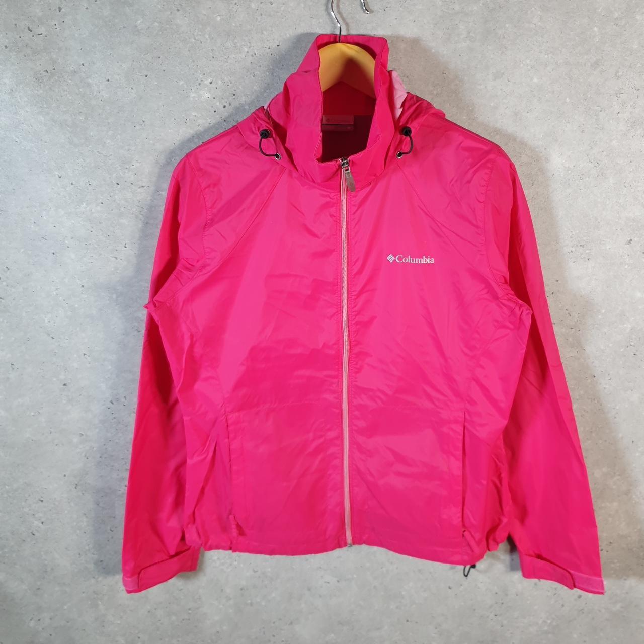 Vintage Columbia Windbreaker Track Jacket Womens XS Pink USA Athletic