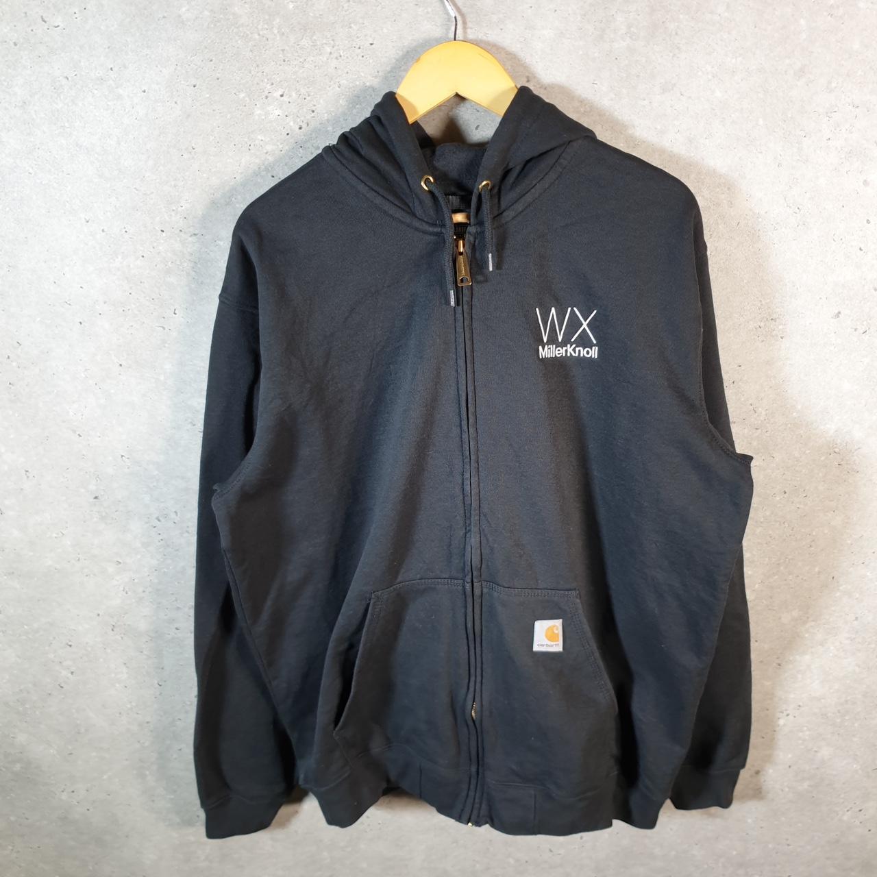 Vintage Carhartt Hoodie Men’s Large Black Full Zip Blank USA Loose Fit