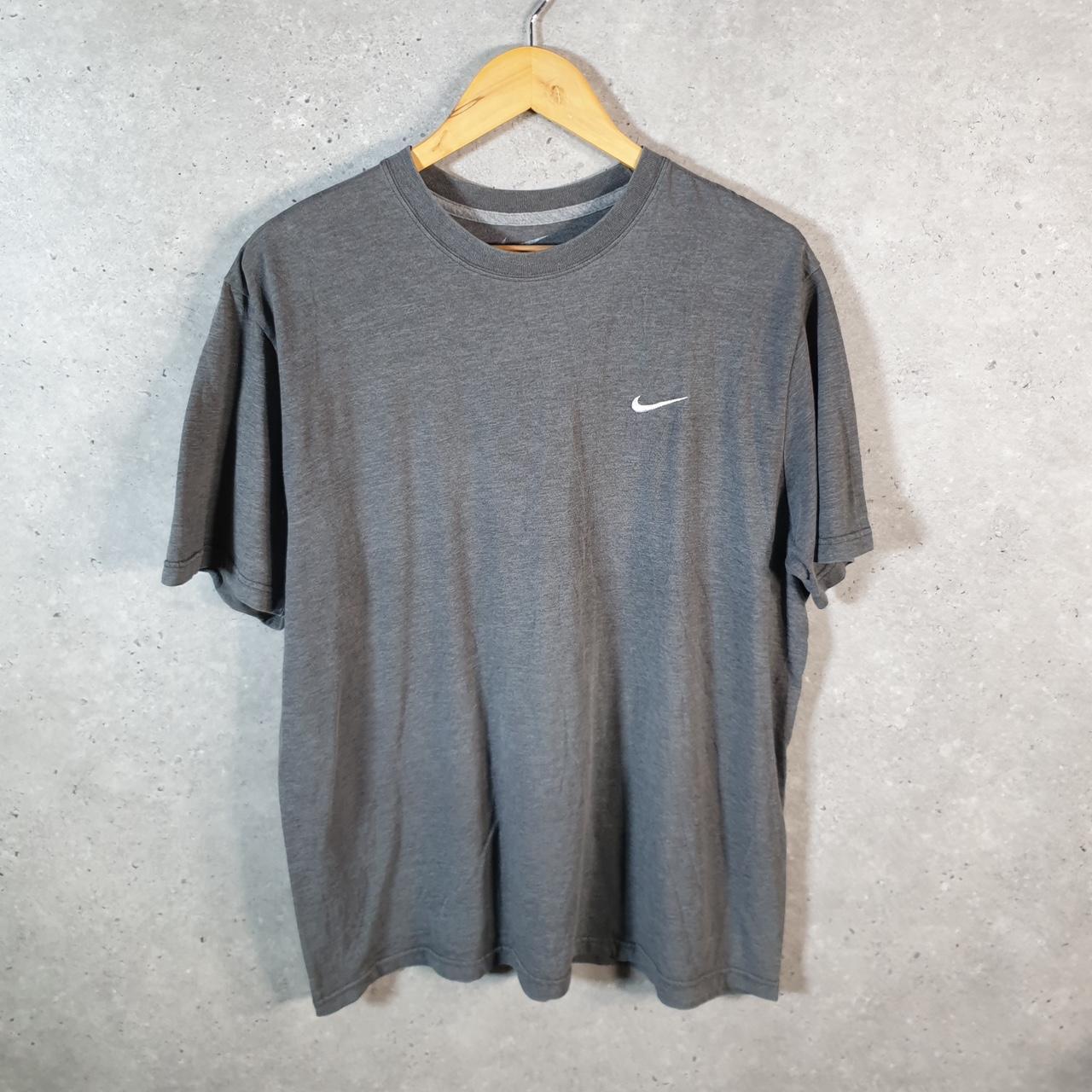 Vintage Nike T Shirt Men’s XL Grey Printed Single Swoosh Logo Athletic C8268