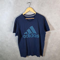 Vintage Adidas Go Tee Performance T Shirt Shirt Men’s Large Navy Blue Three Stripes Logo Athletic