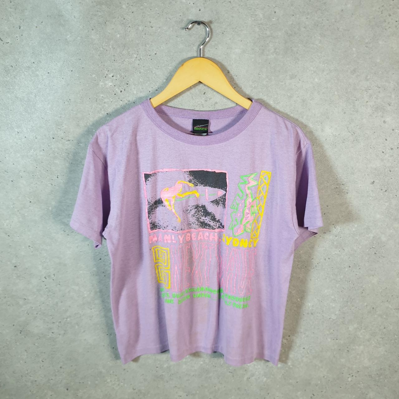 Vintage Manly Beach Sydney 1995 USA Single Stitch T Shirt Womens Large Pink C9568