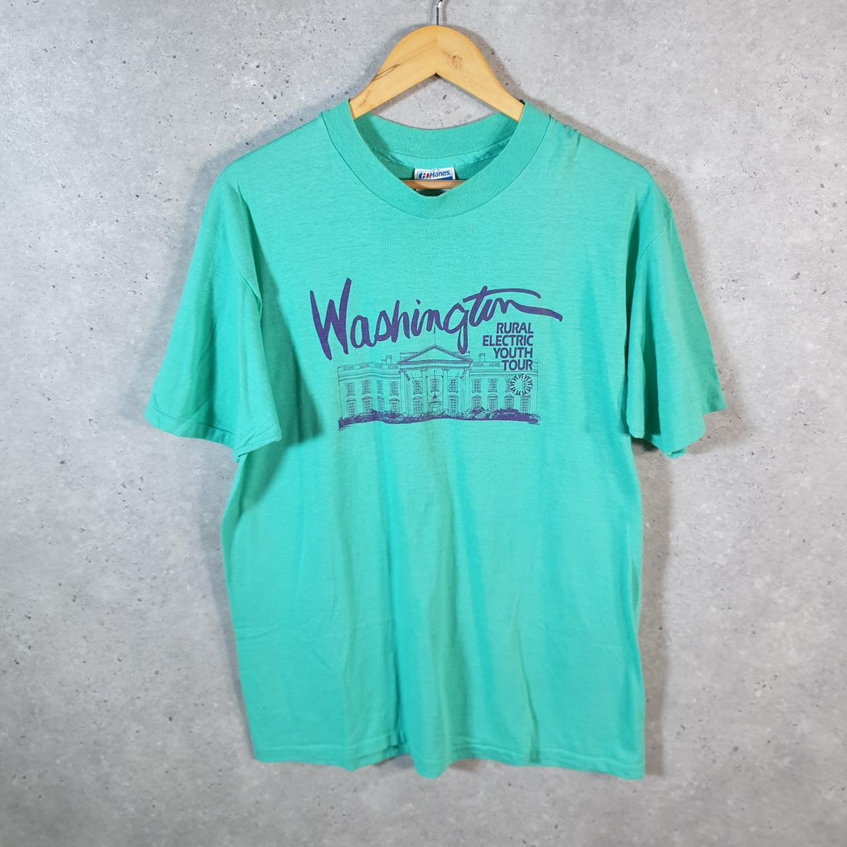 Vintage Hanes Washington White House Tour 90s USA Single Stitch T Shirt Men’s XL Blue C8136