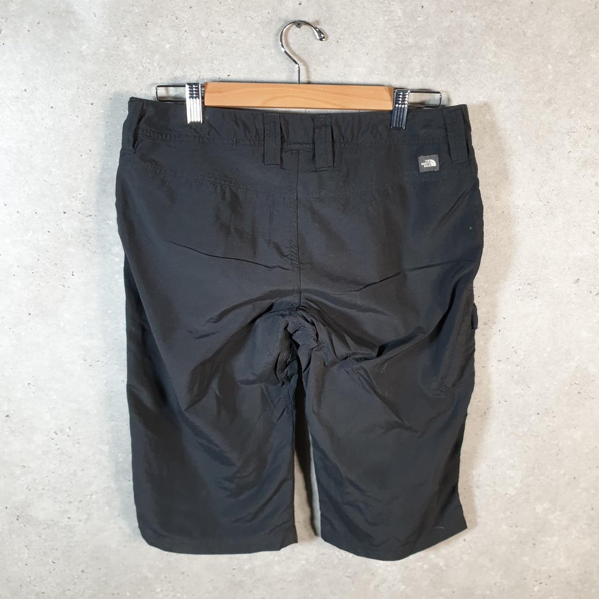 Vintage The North Face TNF Shorts Jorts Chino Cargo Womens UK12 Black Baggy Cotton