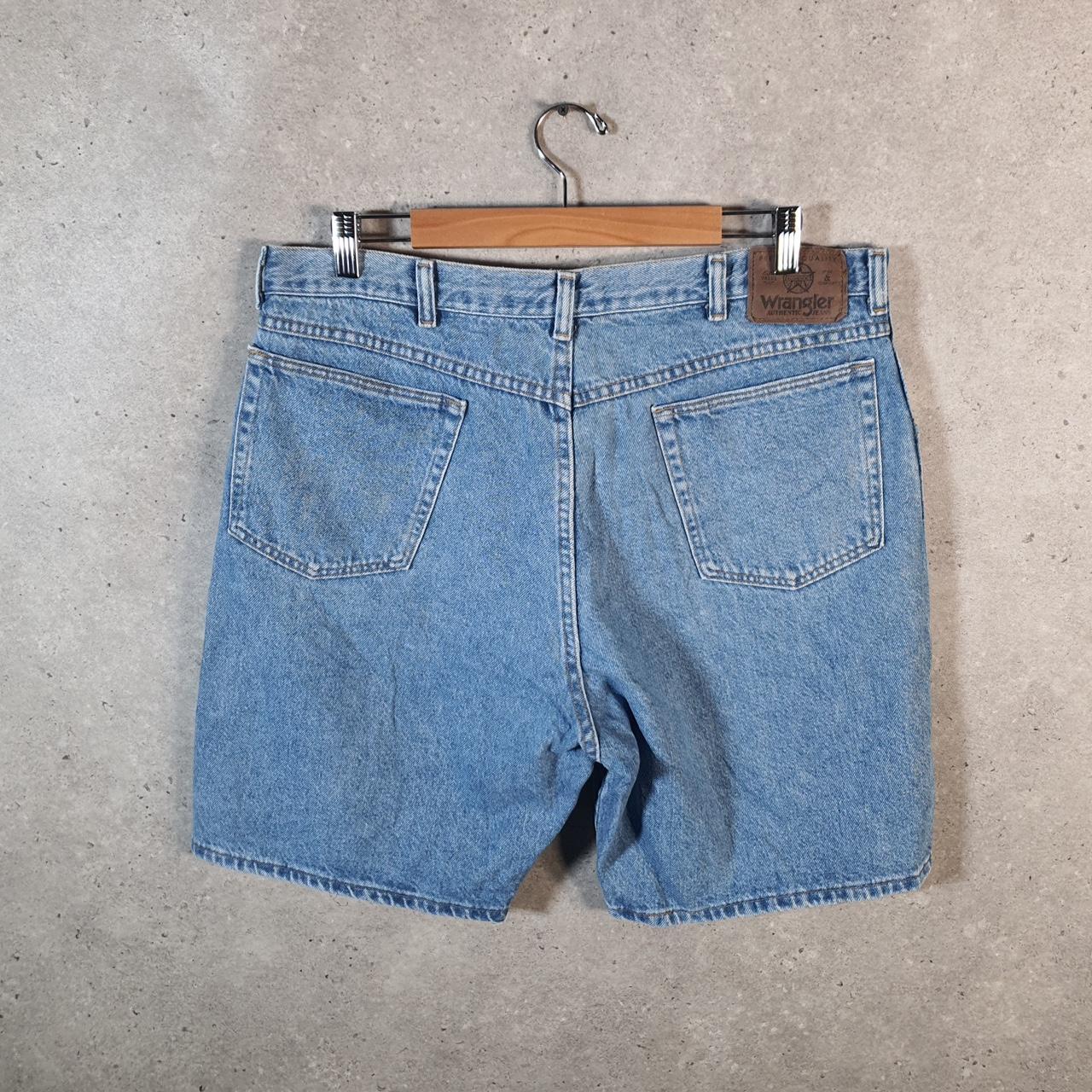 Vintage Wrangler Denim Shorts Jorts Cargo Men’s W36 Relaxed Blue Baggy Cotton
