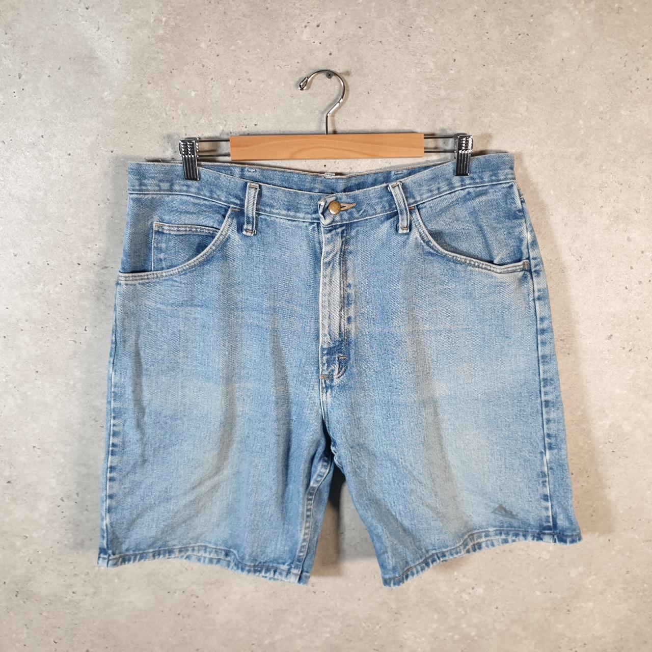 Vintage Wrangler Denim Shorts Jorts Cargo Men’s W36 Blue Baggy Cotton
