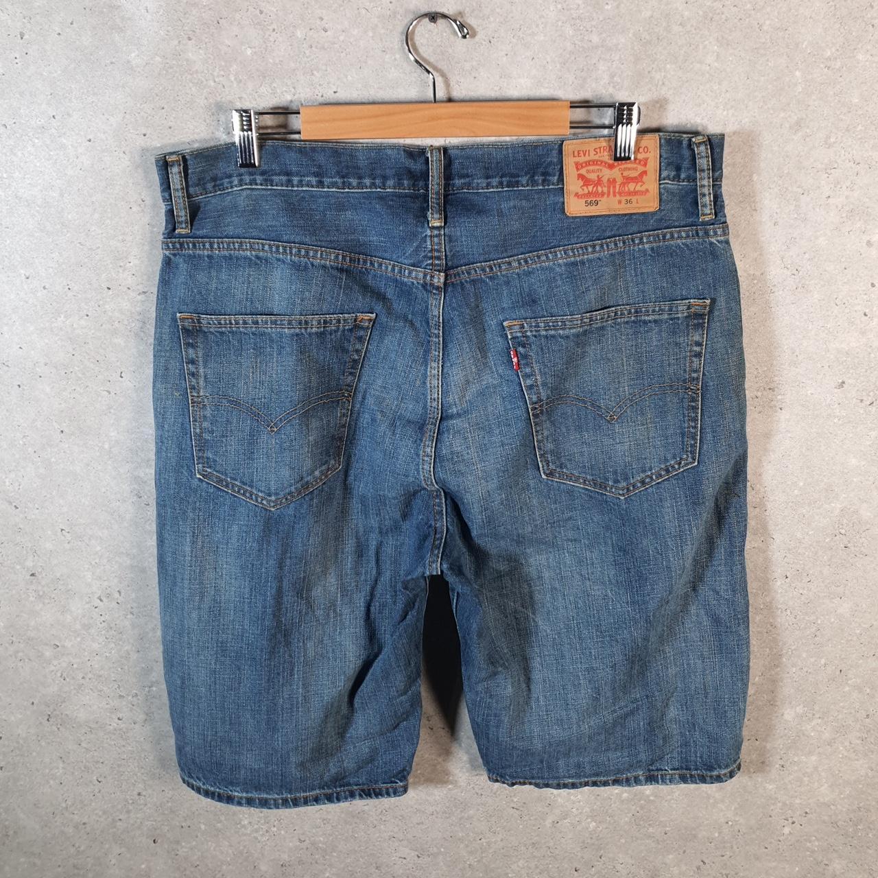 Vintage Levi’s 569 Baggy Shorts Jorts Cargo Mens W36 Blue Relaxed Denim