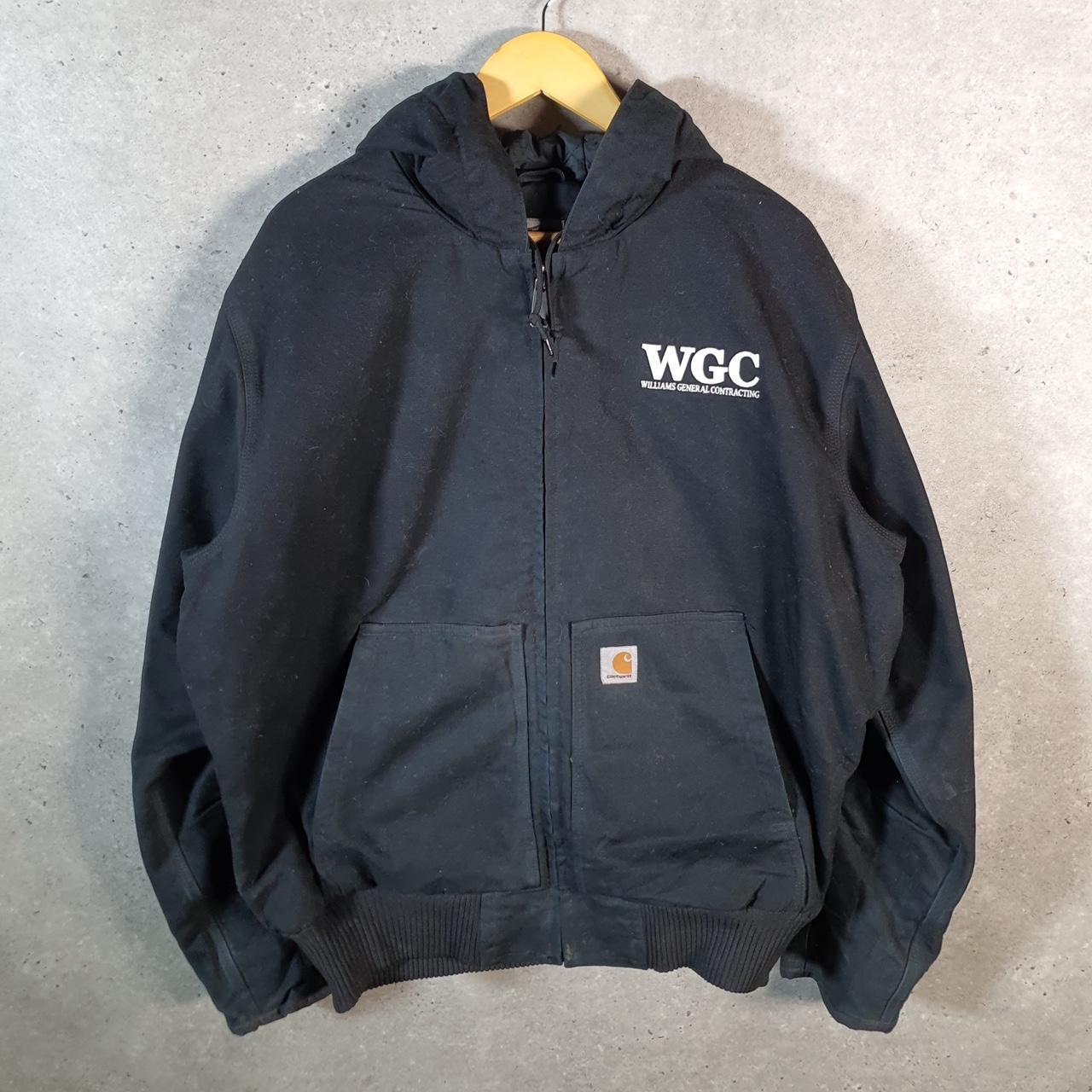 Vintage Carhartt Active Hooded Jacket Men’s Large Black Workwear Canvas USA G2119