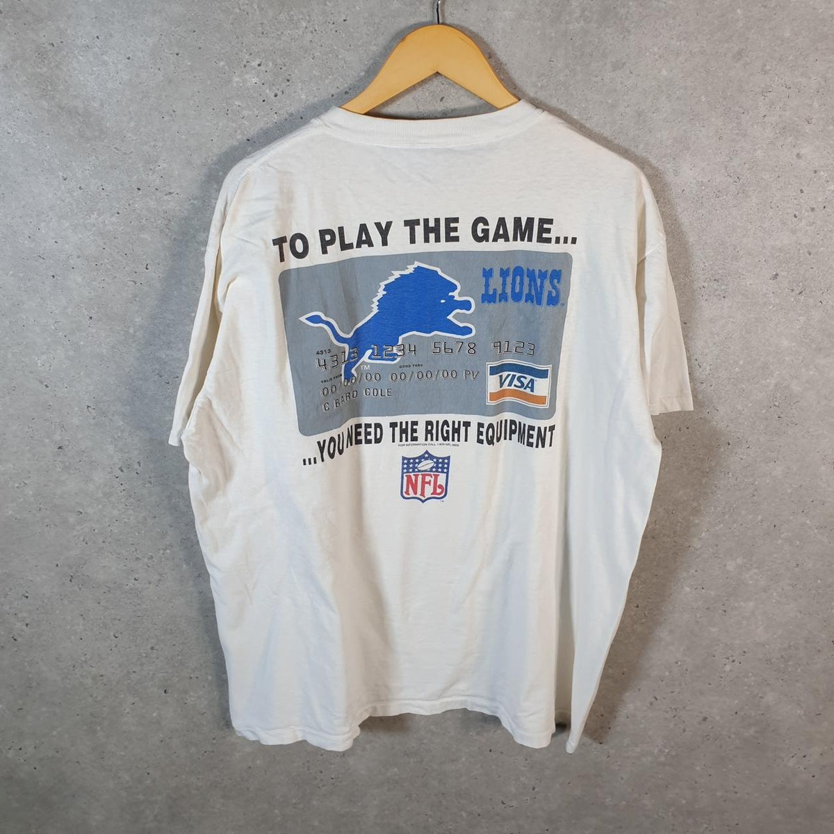 Vintage Oneita Power MBNA Visa NFL 90s USA Single Stitch T Shirt Men’s XL White