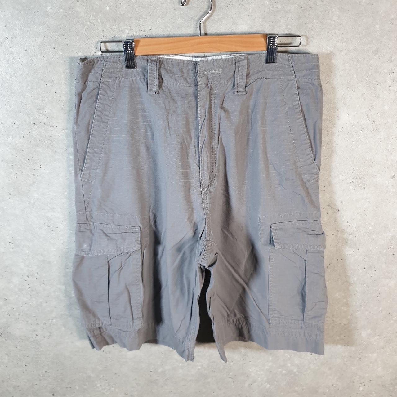 Vintage Chaps Chino Shorts Jorts Cargo Mens W32 Grey Baggy Cotton