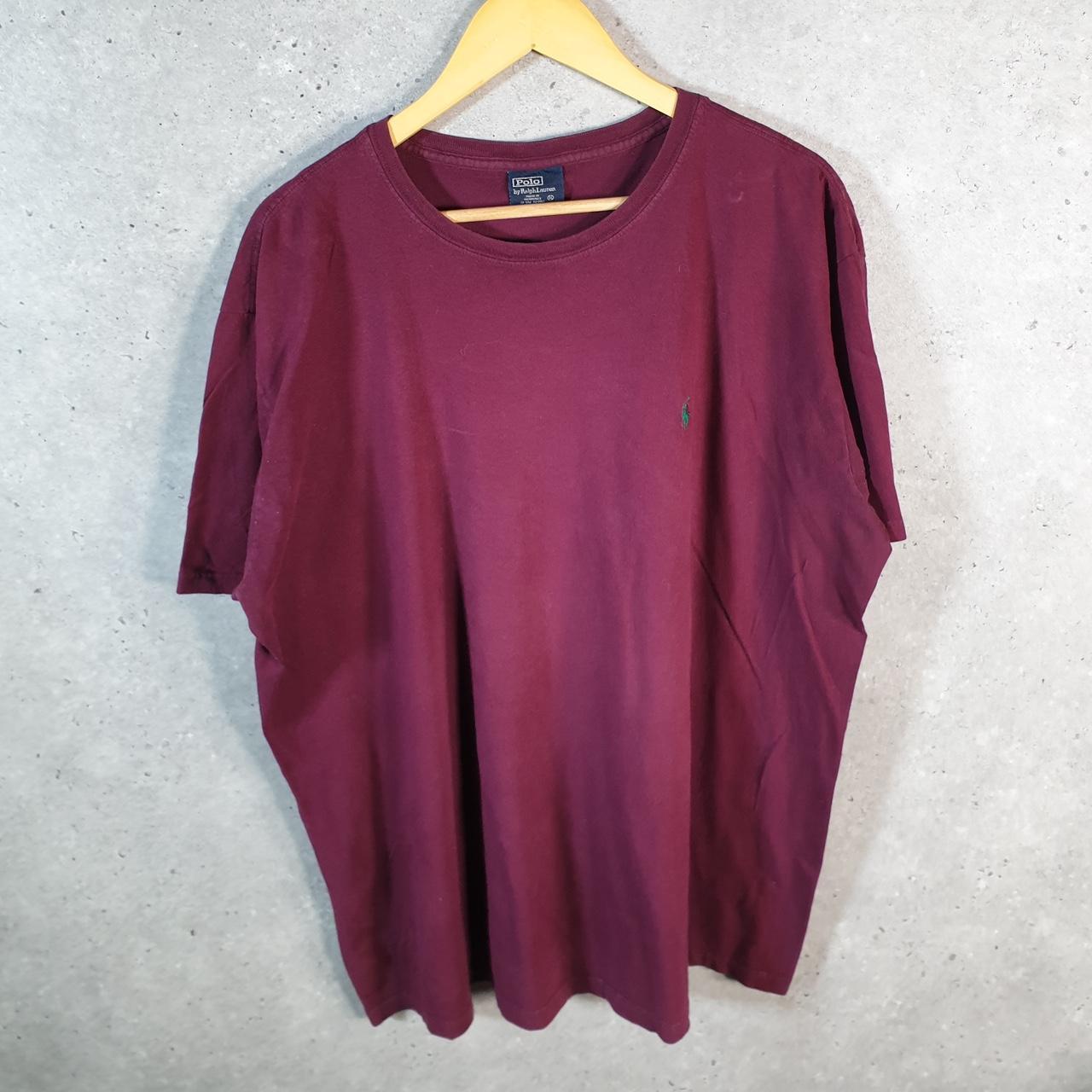 Vintage Ralph Lauren Polo T Shirt Men’s XL Burgundy Red Embroidered Classic Fit Pony C8590