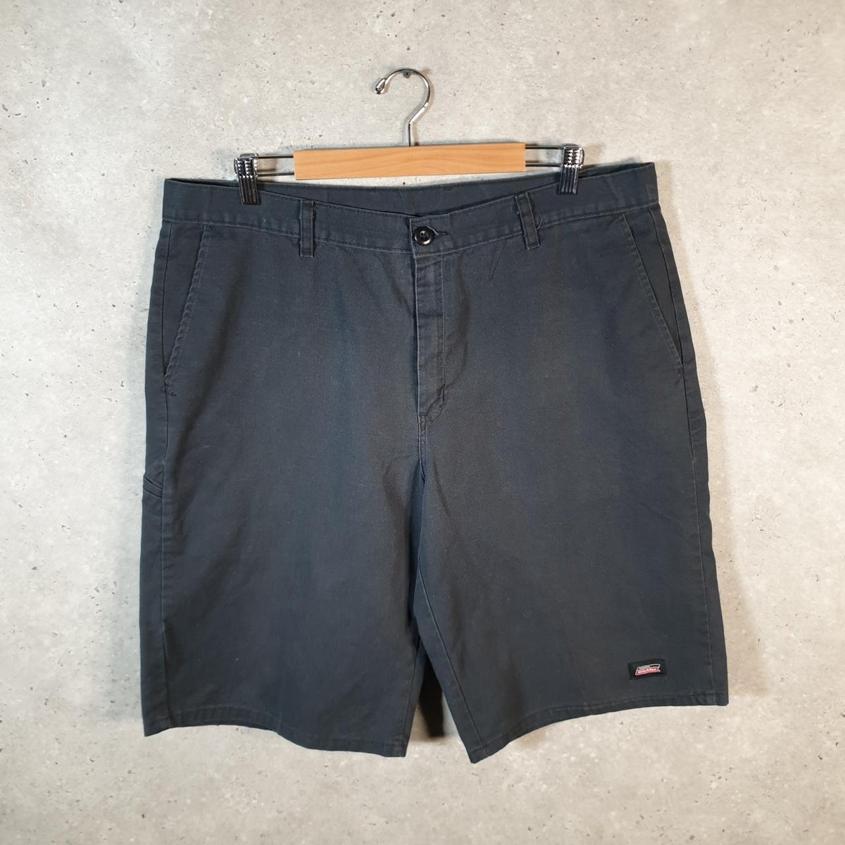 Vintage Dickies Baggy Chino Shorts Jorts Cargo Mens W38 Black Relaxed Fit