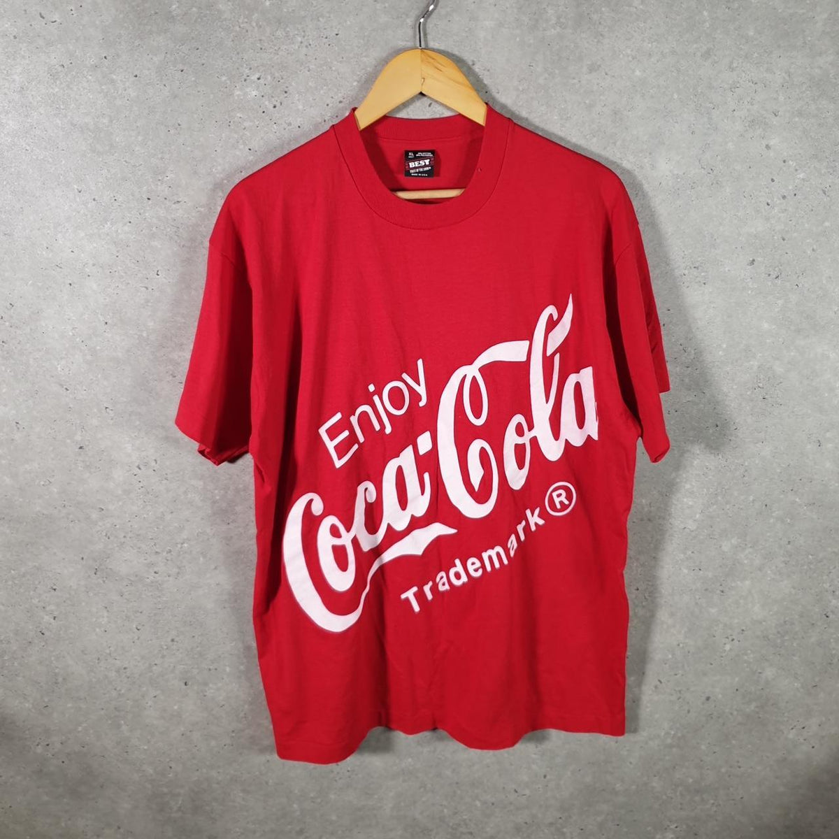 Vintage Best Fruit of the Loom Coca Cola 90s USA Single Stitch T Shirt Men’s XL Red 1